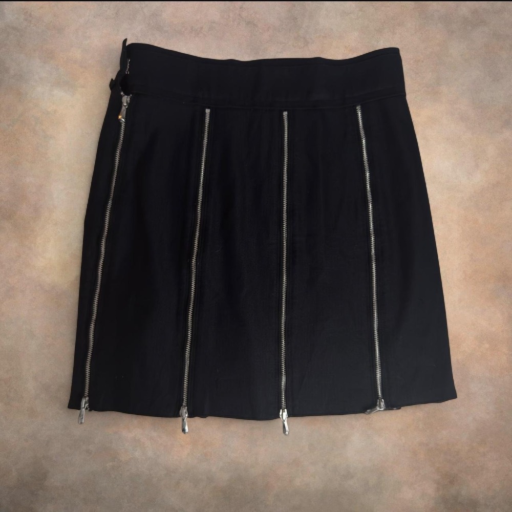 black goth grunge zipper cyber punk mini skirt